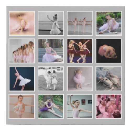 Stylish Ballet Photo Collage To Personalise Faux Canvas Print