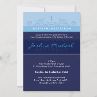 STYLISH BAPTISM INVITES :: elegant 5P