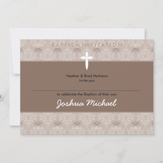 STYLISH BAPTISM INVITES :: pretty 4aL (Front)