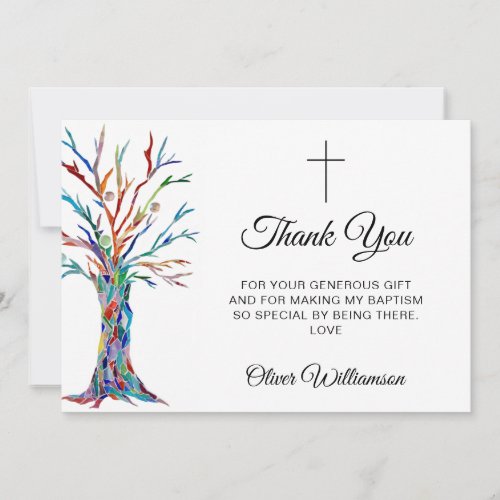 Stylish Baptism Thank You Card