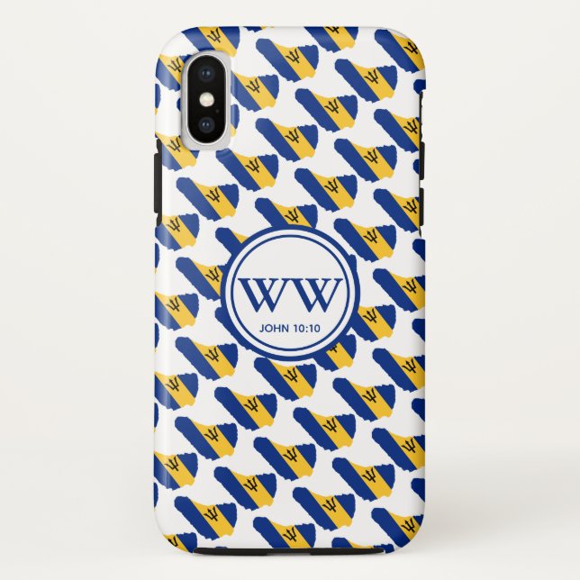 Stylish BARBADOS Monogram Abundant Life John 10:10 Case-Mate iPhone Case (Back)