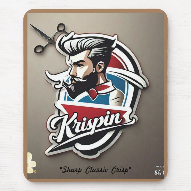 "Stylish Barber Shop Logo" Mouse Pad (Front)