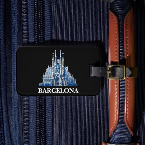 Stylish Barcelona Spain Cathedral Vintage  Luggage Tag