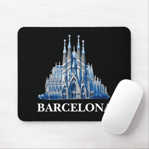 Stylish Barcelona Spain Cathedral Vintage  Mouse Pad