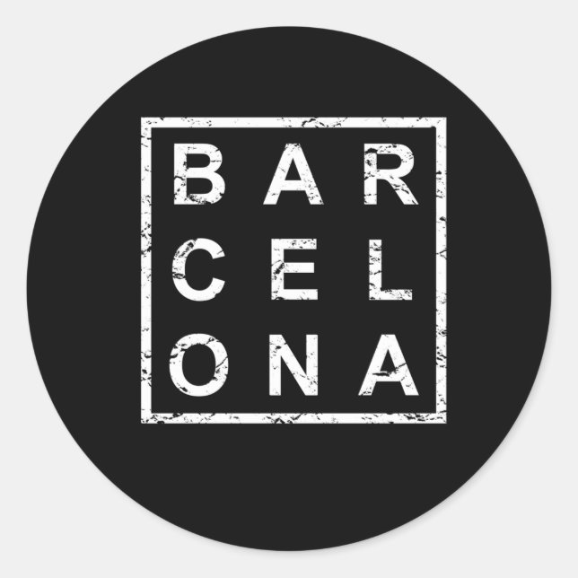 Stylish Barcelona Spain Classic Round Sticker (Front)