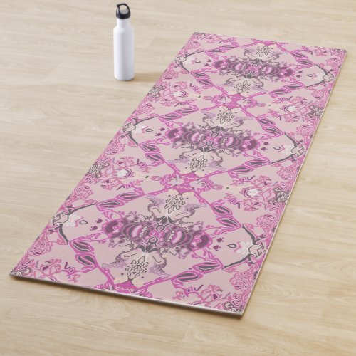 Stylish Baroque Pattern in Pink Shades Yoga Mat