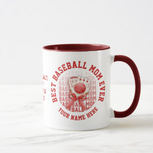 Stylish BASEBALL MOM Custom Name Mother's Day Mug