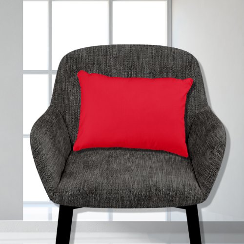 Stylish Basic Bright Red Solid Color 11x16 Accent Pillow