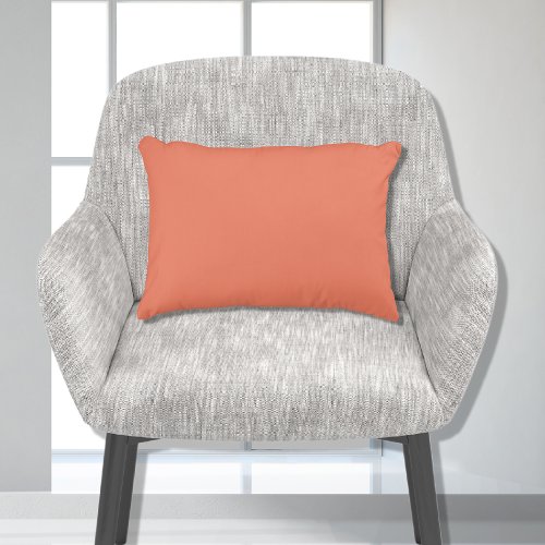 Stylish Basic Coral Orange Solid Color 11x16 Accent Pillow