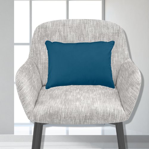  Stylish Basic Peacock Blue Solid Color 11x16 Accent Pillow