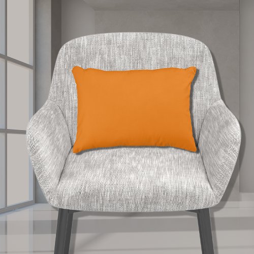 Stylish Basic Tangerine Orange Solid Color 11x16 Accent Pillow