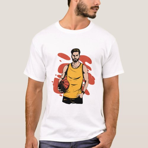 Stylish Basketball Player  T_Shirt