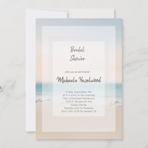 Stylish Beach Bridal Shower Invitation