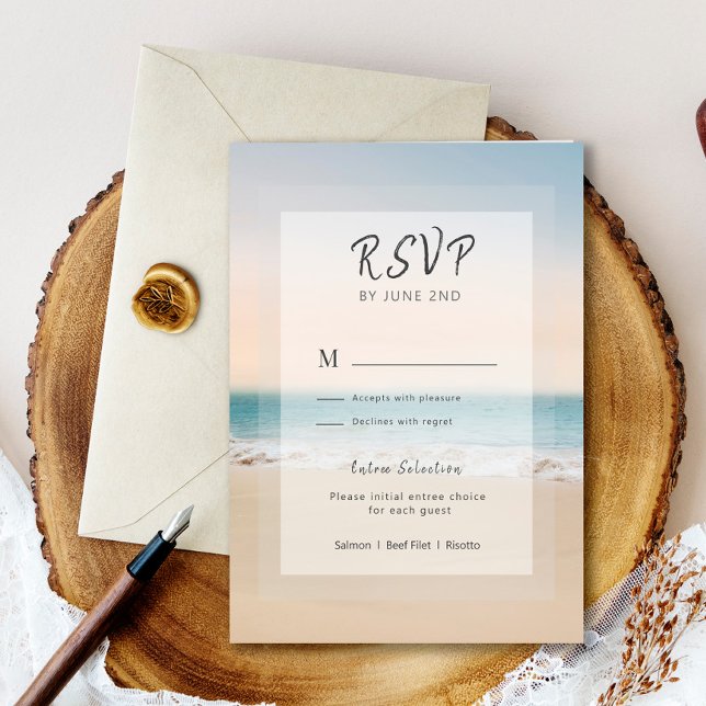 Stylish Beach l Menu Options Wedding RSVP (Creator Uploaded)
