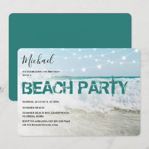 Stylish Beach Party Birthday Invitation