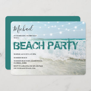 Stylish Beach Party Birthday Invitation