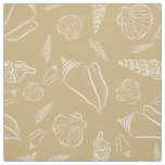 Stylish Beach Sand Sea Shells Pattern Fabric