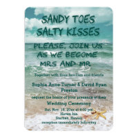 Stylish Beach Starfish Wedding Custom Invitations