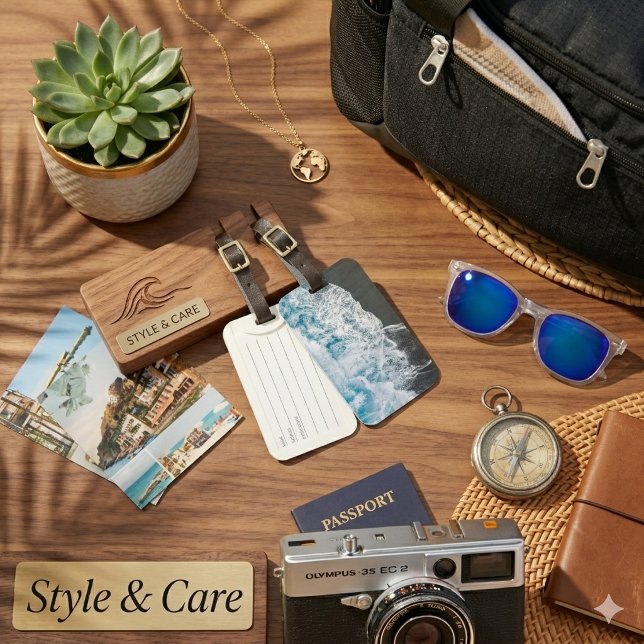 Stylish Beach Vibes Abstract Luggage Tag (Stylish Beach Vibes Abstract Luggage Tag)