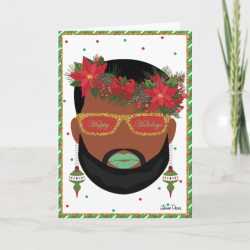 Stylish Beard LGBTQ Holiday Card
