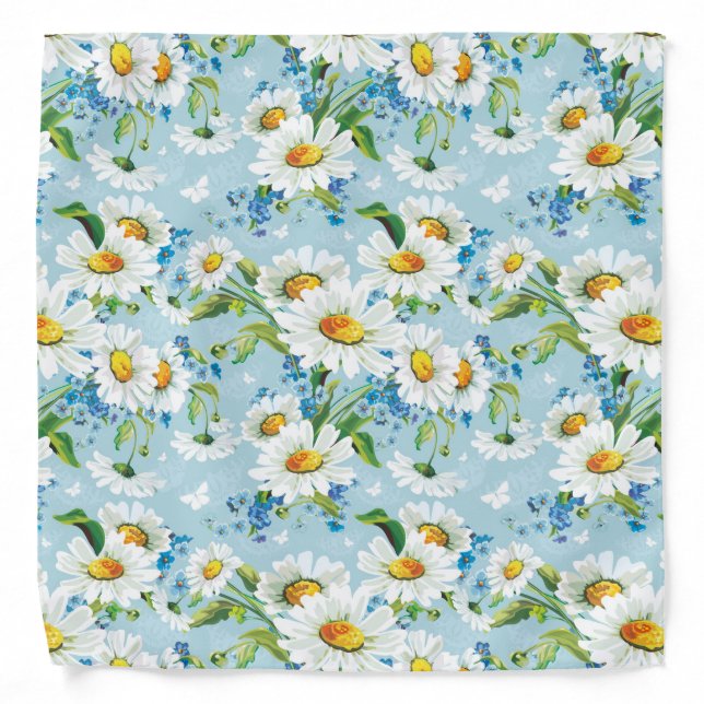 Stylish beautiful bright floral pattern 2 bandana (Front)