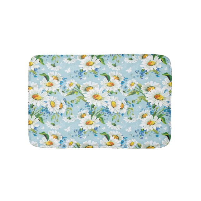 Stylish beautiful bright floral pattern 2 bathroom mat (Front)