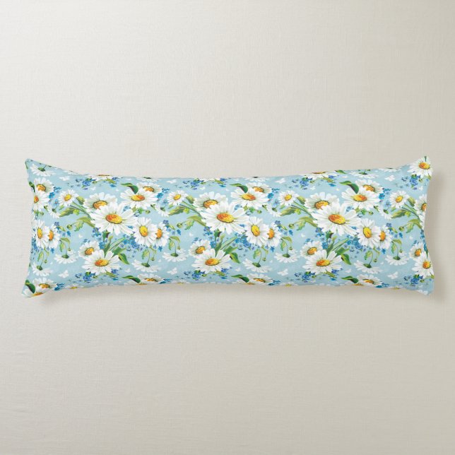 Stylish beautiful bright floral pattern 2 body pillow (Front)