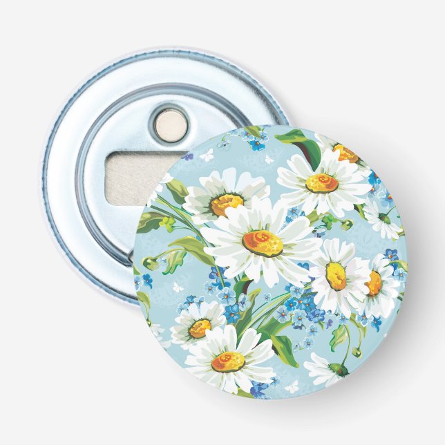 Stylish beautiful bright floral pattern 2 bottle opener (Front)