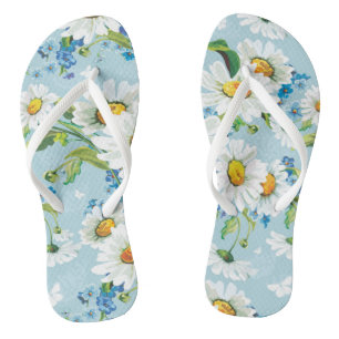 Stylish beautiful bright floral pattern 2 flip flops