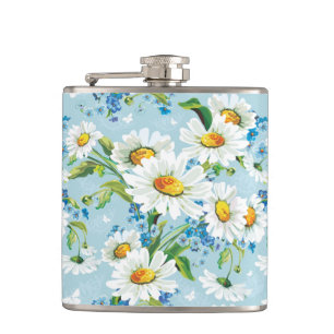 Stylish beautiful bright floral pattern 2 hip flask