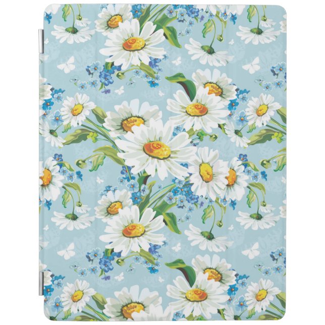 Stylish beautiful bright floral pattern 2 iPad smart cover (Front)