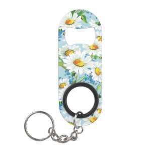 Stylish beautiful bright floral pattern 2 keychain bottle opener