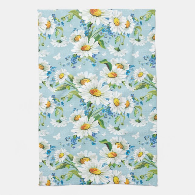 Stylish beautiful bright floral pattern 2 kitchen towel (Vertical)