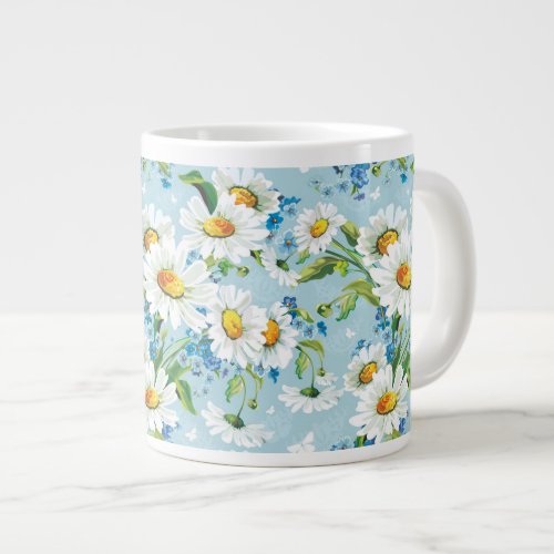 Stylish beautiful bright floral pattern 2 large coffee mug