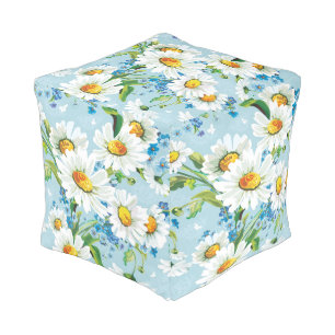 Stylish beautiful bright floral pattern 2 pouf