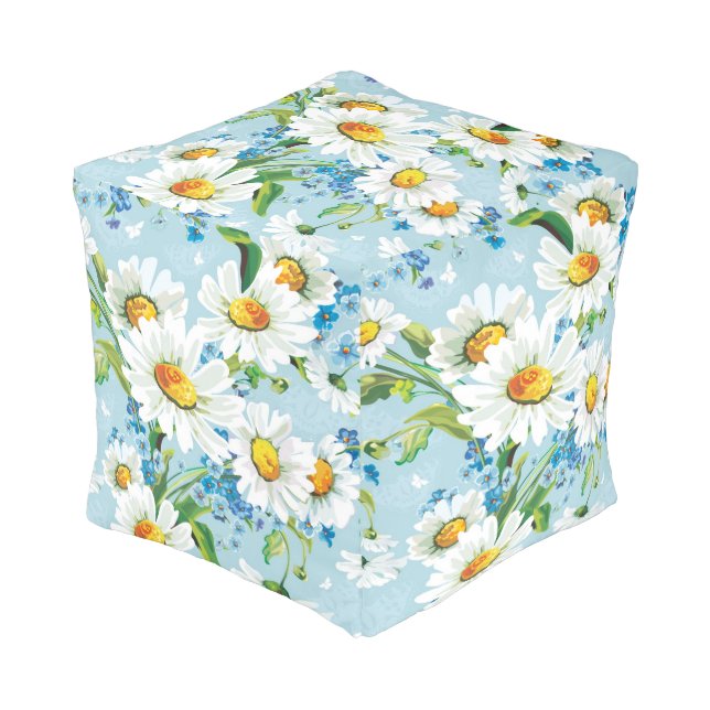 Stylish beautiful bright floral pattern 2 pouf (Angled Front)