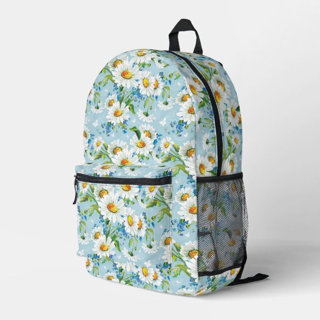 Stylish beautiful bright floral pattern 2 printed backpack (Back Corner Right)