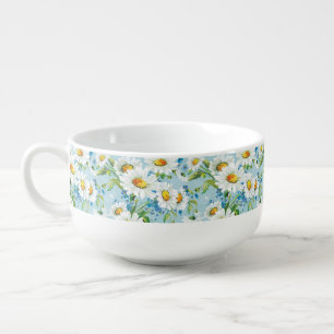 Stylish beautiful bright floral pattern 2 soup mug