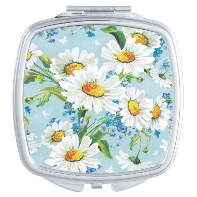 Stylish beautiful bright floral pattern 2 vanity mirror (Front)