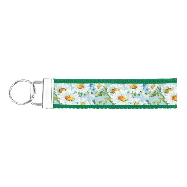 Stylish beautiful bright floral pattern 2 wrist keychain (Keys on Left)
