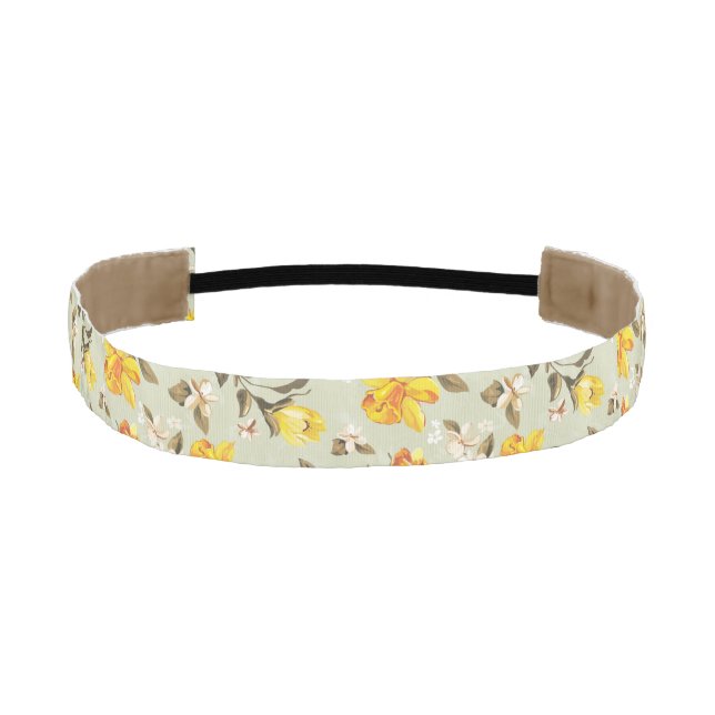 Stylish beautiful bright floral pattern athletic headband (Front)
