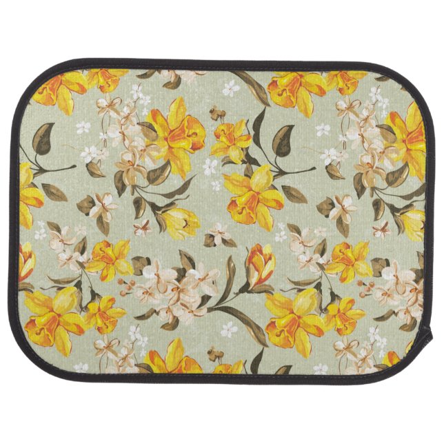Stylish beautiful bright floral pattern car floor mat (Rear)