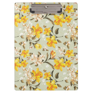 Stylish beautiful bright floral pattern clipboard