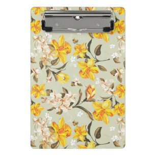 Stylish beautiful bright floral pattern mini clipboard