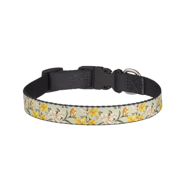 Stylish beautiful bright floral pattern pet collar (Front)