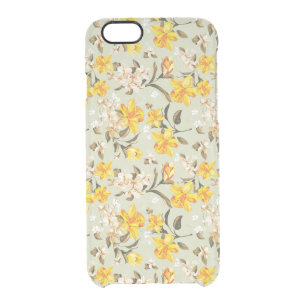 Stylish beautiful bright floral pattern clear iPhone 6/6S case