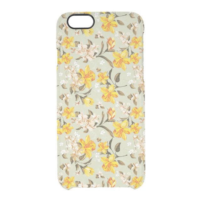 Stylish beautiful bright floral pattern uncommon iPhone case (Back)