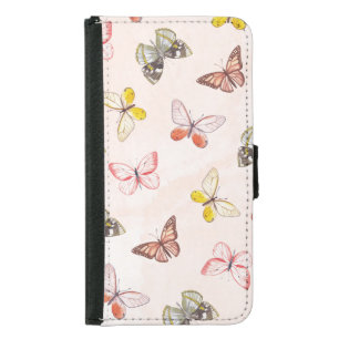 STYLISH BEAUTIFUL BURTTERFLY CUSTOMIZED NAME  SAMSUNG GALAXY S5 WALLET CASE