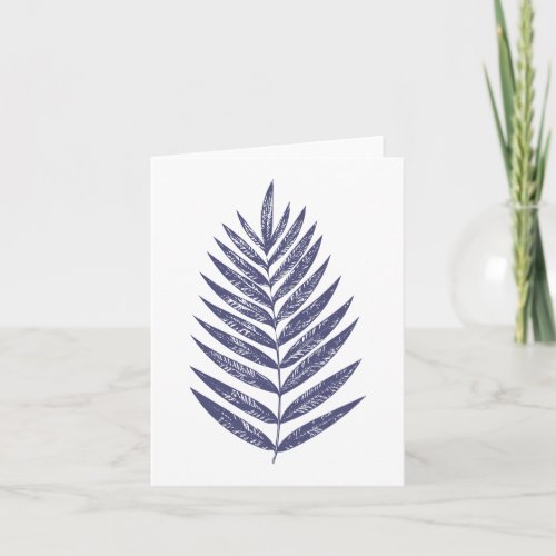 Stylish Beautiful Navy Blue Botanical Line Art  Note Card