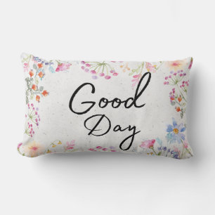 Stylish beautiful Sweet floral with cute text  Lumbar Pillow